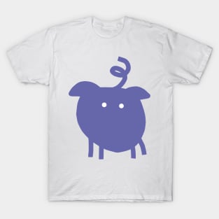 Mysterious Periwinkle Blue Chonk Pig T-Shirt